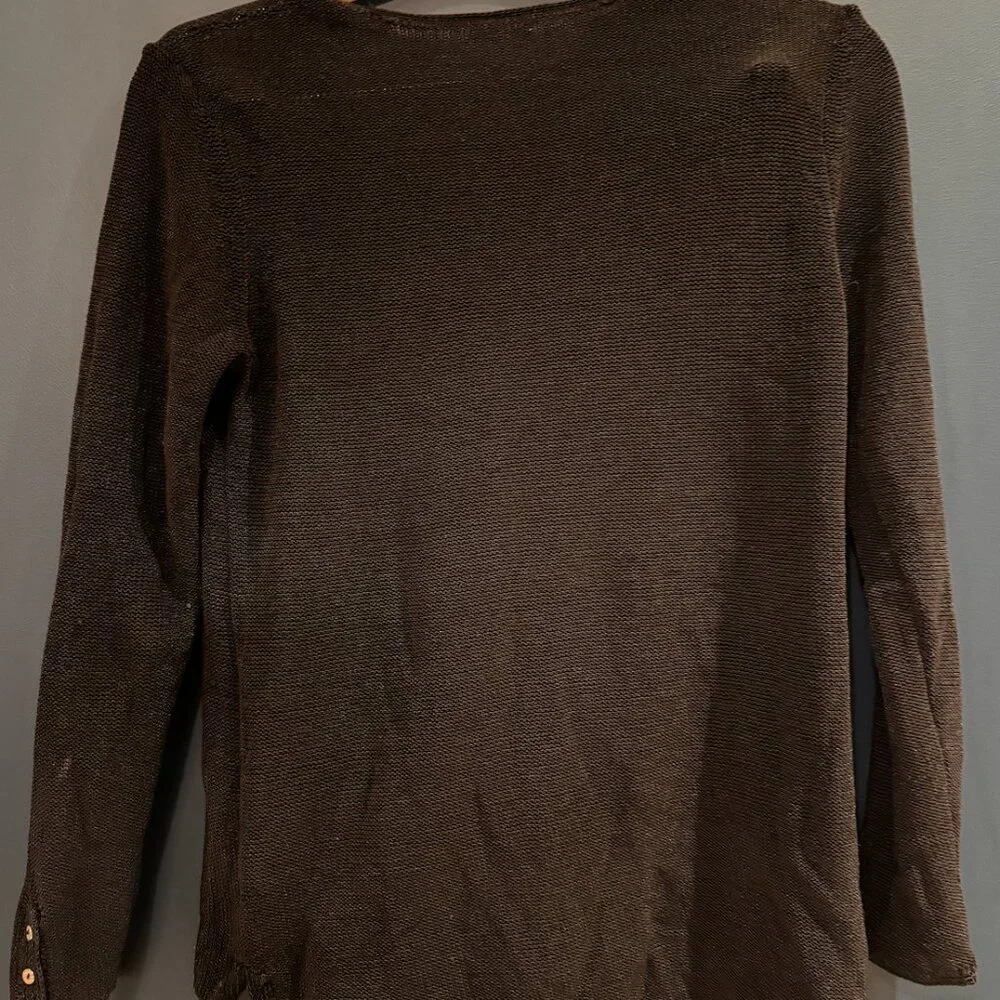 J McLaughlin Slinky V Neck Black Sweater - M